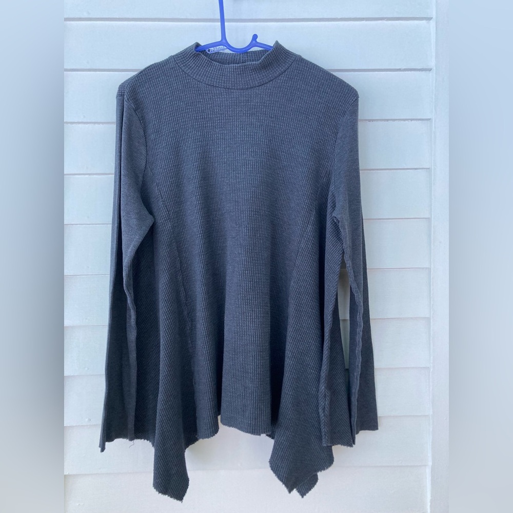 Anthropologie | T.La Sloane Thermal Tunic Carbon Grey Size L - Picture 6 of 9